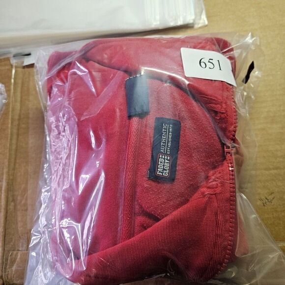 Vintage Faded Glory Sweater Mens Medium Red 1/4 Zip Up Long Sleeve Pullover - Picture 10 of 10